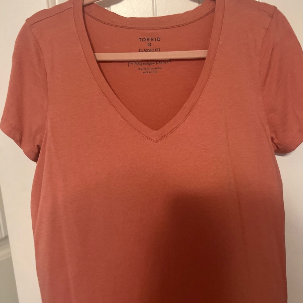 Torrid plain v neck t shirt in dusty rose, navy or purple